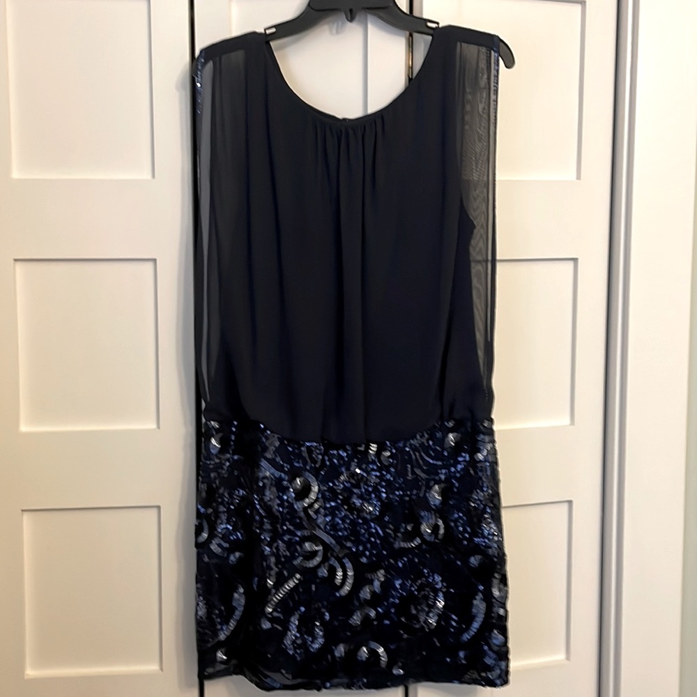 Aiden Mattox Navy Blue Sequin Cocktail Dress- size 10